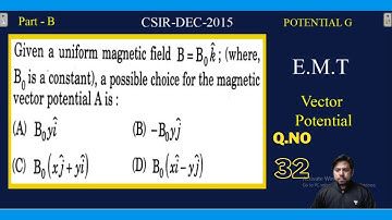 2015 DEC | CSIR-NET | Q.NO 32 | Part-B | POTENTIAL G