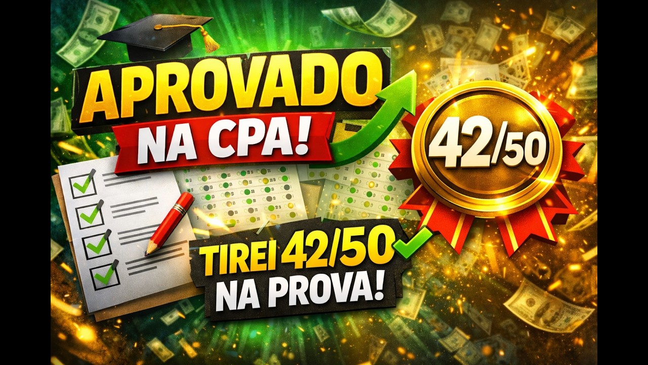 Passei na NOVA CPA sem gastar 1 real
