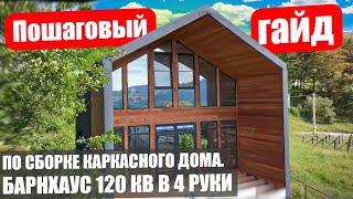видео: Пошаговый гайд по строительству каркасного дома | Все этапы от фундамента до отделки. Барнхаус 2 эт. картинка: Пошаговый гайд по строительству каркасного дома | Все этапы от фундамента до отделки. Барнхаус 2 эт.