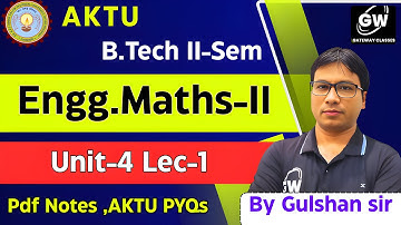 Lec-1 I Unit-4 I Maths-2 I Complex Variable by Gulshan Sir