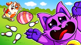 CAT NAP and HOO DOO Play Together in an Easter Egg Bowling Match? CatNap HooDoo Animation