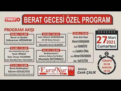 Berat Gecesi Özel Programı 2021 | EuroNur.tv