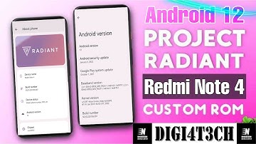 |Project Radiant| |Android 12| |Redmi Note 4| |Mido| |Full Review| & |Installation| By |DIGI4T3CH|