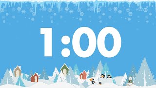 1 Minute Snowfall Countdown Timer | Winter Special Theme | Nixstar ☆