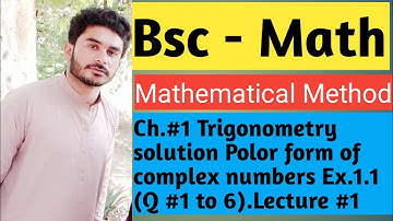 Bsc method chapter 1 trigonometry (polor form of complex numbers)