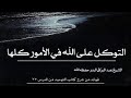 التوكل على الله في الأمور كلها تعليق الشيخ عبد الرزاق البدر على كتاب التوحيد