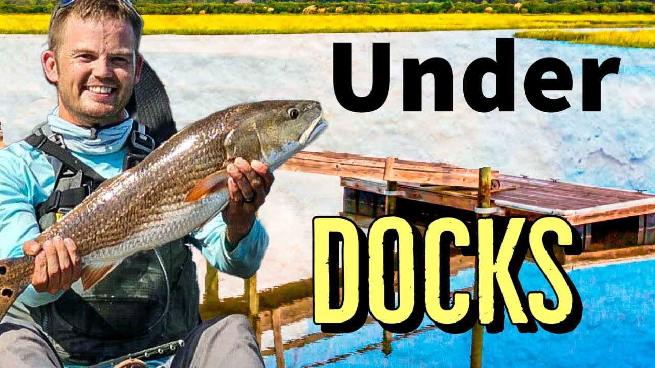 Fighting HUGE Redfish out from docks in Charleston SC