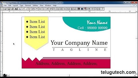 Pagemaker Tutorial in Hindi - Creating Visiting Card