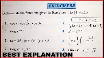 12th DIFFERENTIATION NCERT SOLUTION EXERCISE - 5.5 || LOGARITHMIC DIFFERENTIATION || Q.No. 1 to 5