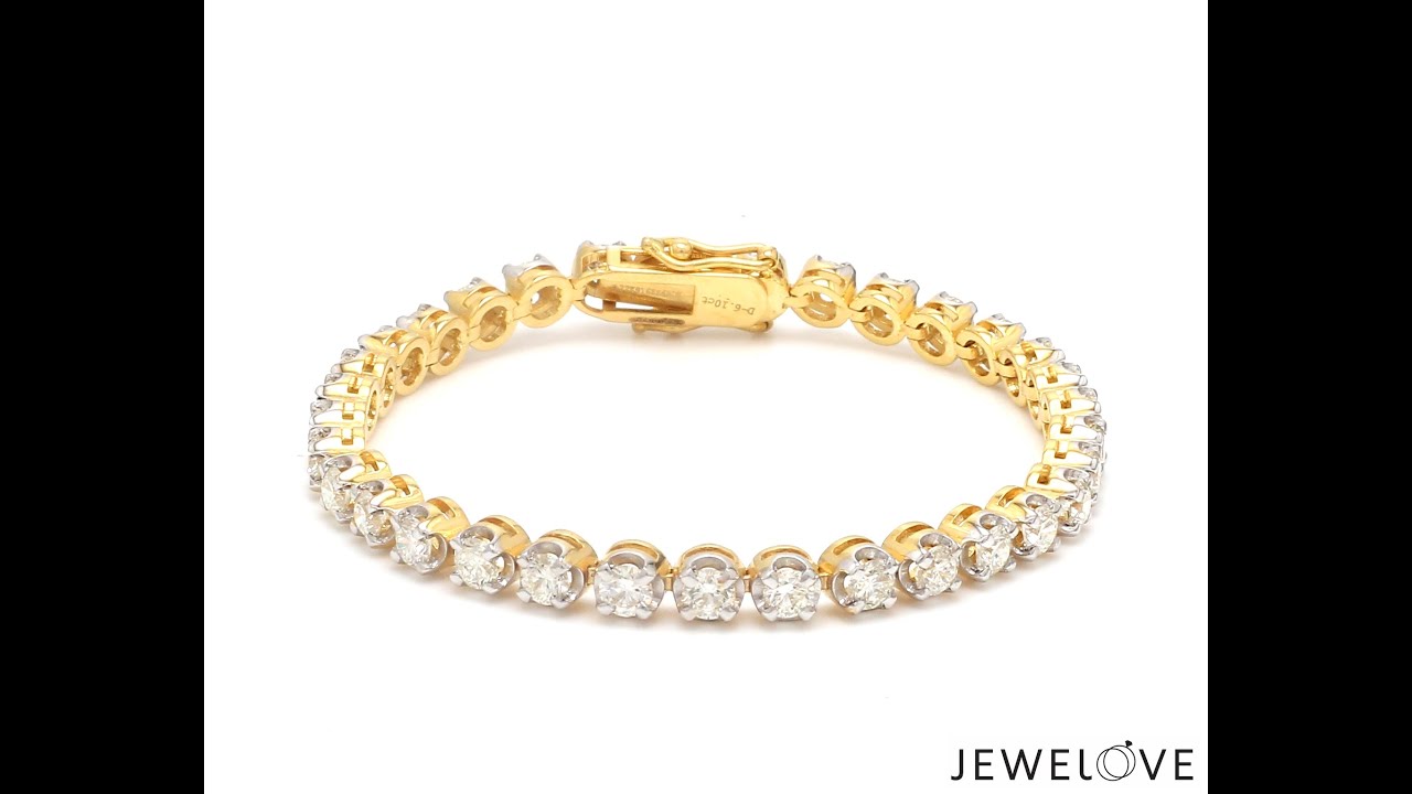 18-Pointer Diamond Tennis Bracelet 18K Yellow Gold JL AU 755 - Jewelove