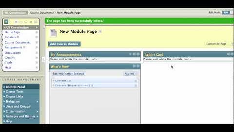 Blackboard 9: Add Module Page