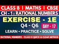 Rational Numbers Class 8 | Exercise 1E Question 4 to 6 Solved | CBSE Maths #maths #mathtricks #exam