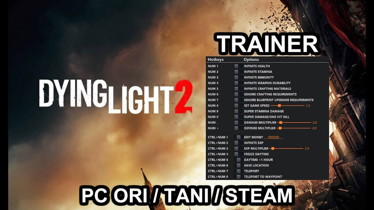 Даинг лайт 2 трейнер. Dying Light трейнер. Dying Light 2 Trainer. Dying Light 2 stay Human трейнер.