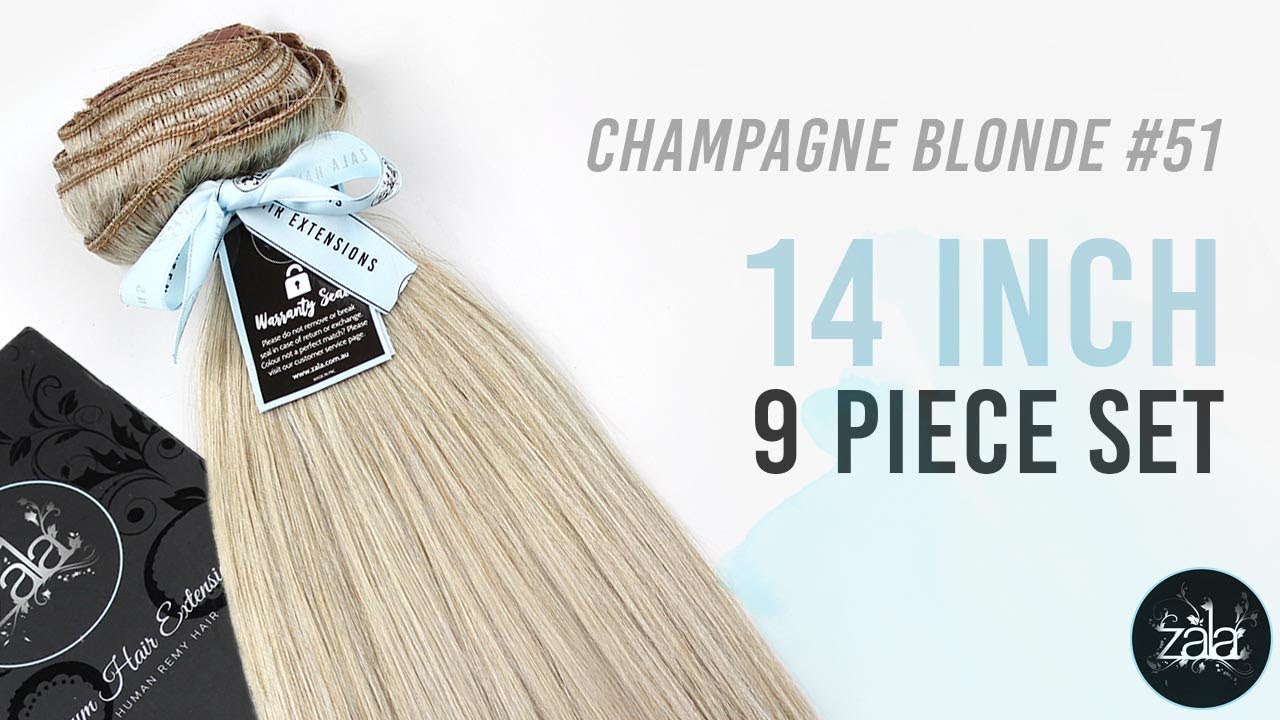 Champagne Blonde #51 14 inch 9 piece | ZALA Clip In Hair Extensions