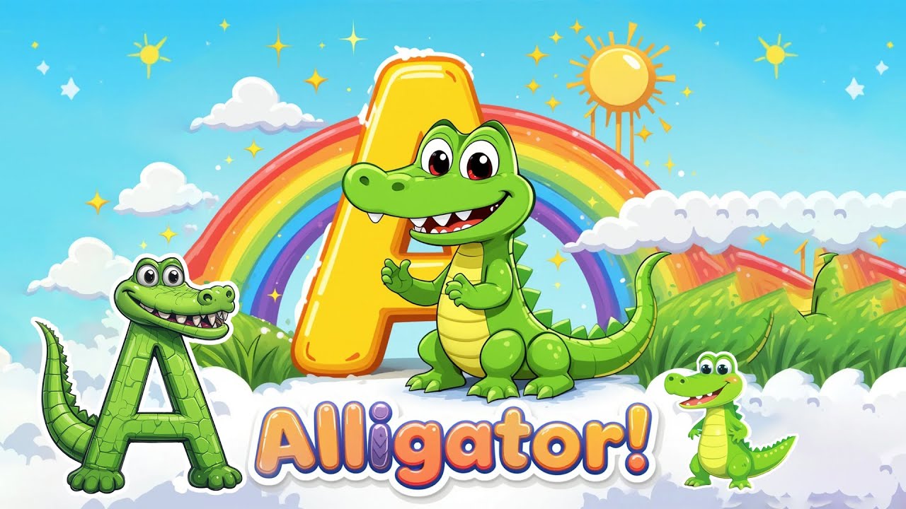 Kids Learn A to Z Alphabets with Real Animal Visuals | A for Alligator 🐊 to Z for Zebra 🦓