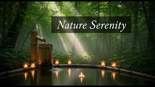 Nature Zen Mist Ambience Bamboo Fountain and Candle Glow for Deep Sleep Relaxation Meditation Calm