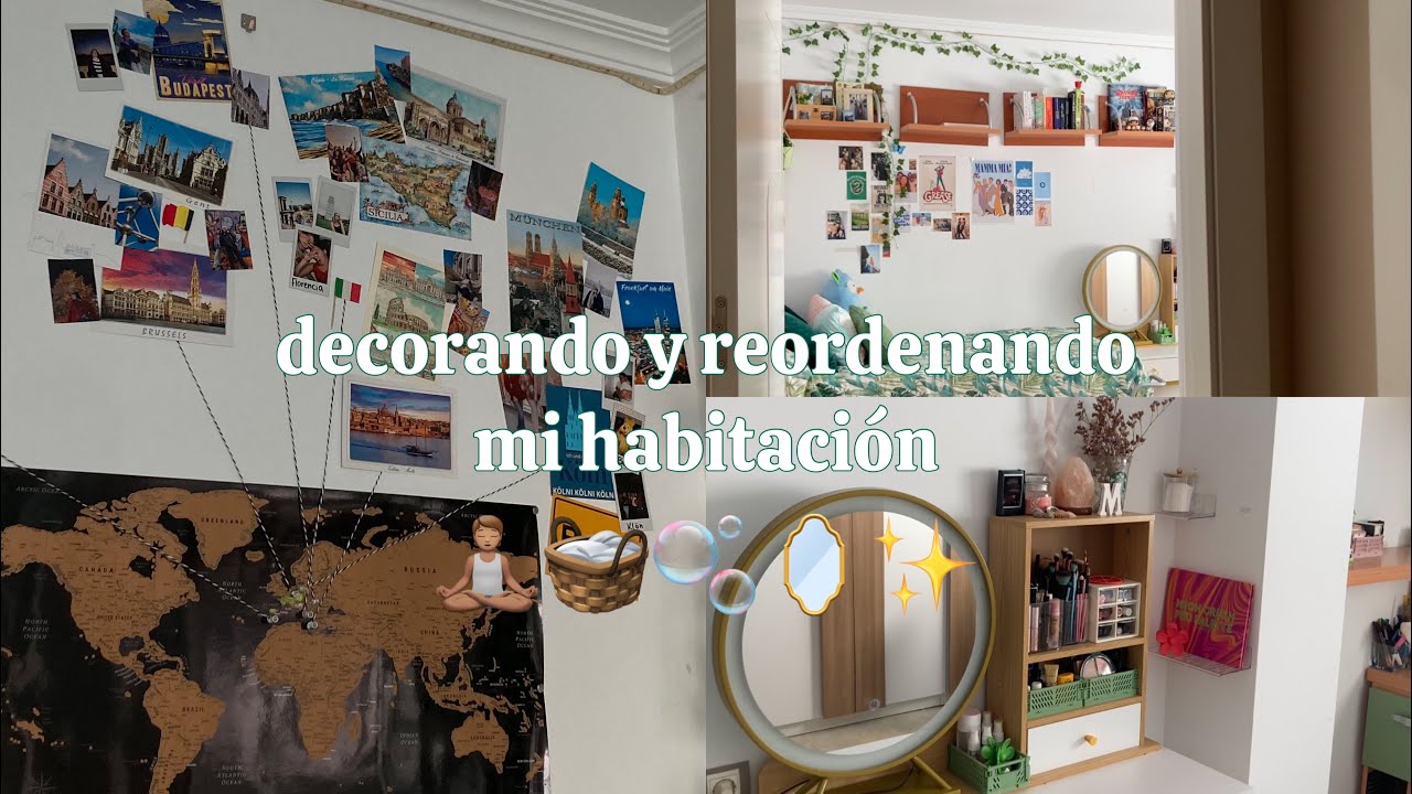 haciendo de mi habitación mi espacio seguro 🏠🧺🧘🏽 ordenar, redecorar, haul, room tour