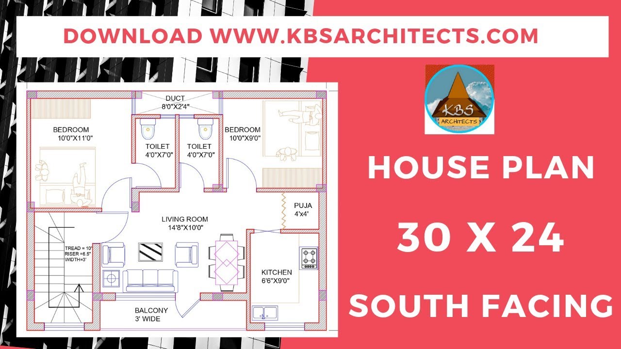 HOUSE PLAN 30 X 24 SOUTH FACING IN HINDI YouTube