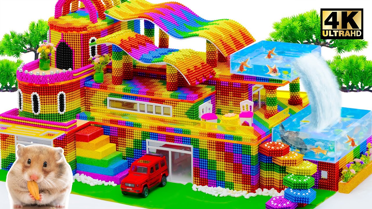 Time-Lapse: 7 Days Building The BIGGEST Magnetic Ball House & Infinity Pool in Just 5 Minutes! 🏡✨