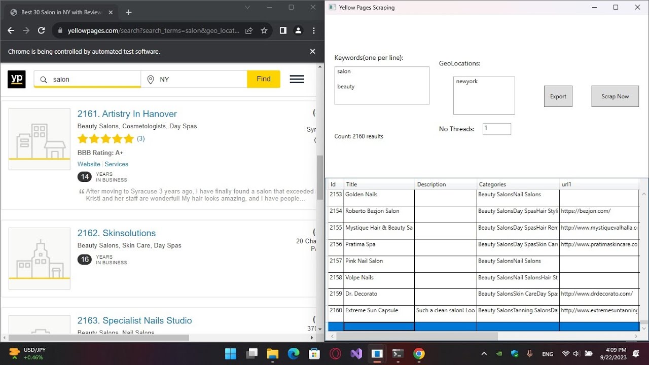 Auto Yellow Pages Scraper preview