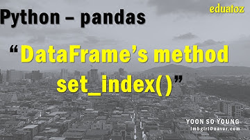 [PYTHON][pandas_17] set_index 메서드로 index 변경하기