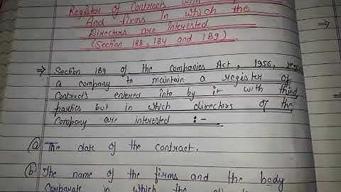 AUDITING|REGISTER OF CONTRACT WITH COMPANY AND FIRM SECTION 188,184,189|CHAPTER-21|PART-172|SSCOACHI