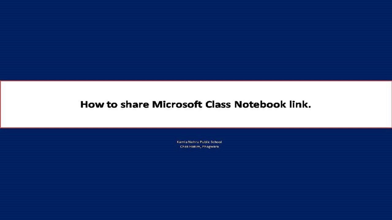 How to share Microsoft Class Notebook