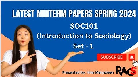 SOC101 (Introduction to Sociology) Midterm Paper Spring 2024 - Set 1 - by Rare Academy of Science