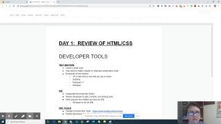 Accessing Blackboard and navigating through classes for HTML/CSS 2