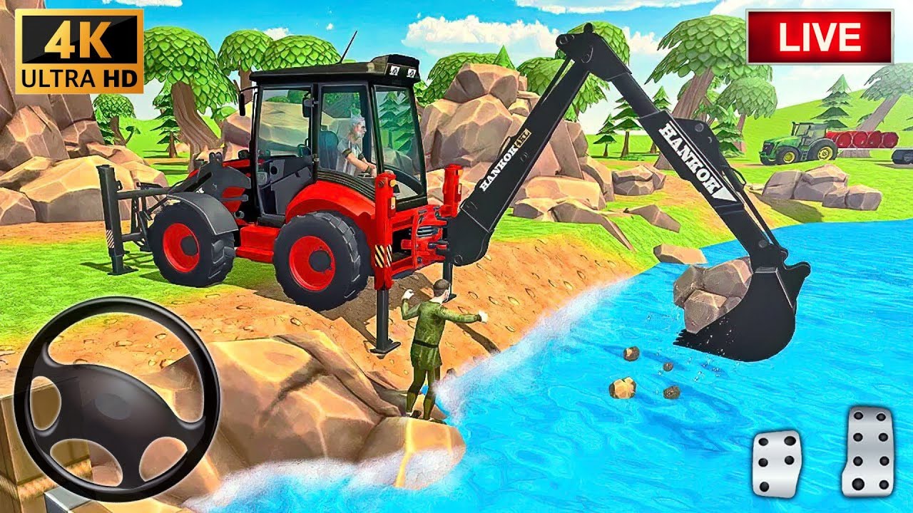 Jcb Backhoe Loader Driving - Village Jcb Driving Simulator 03 - YouTube