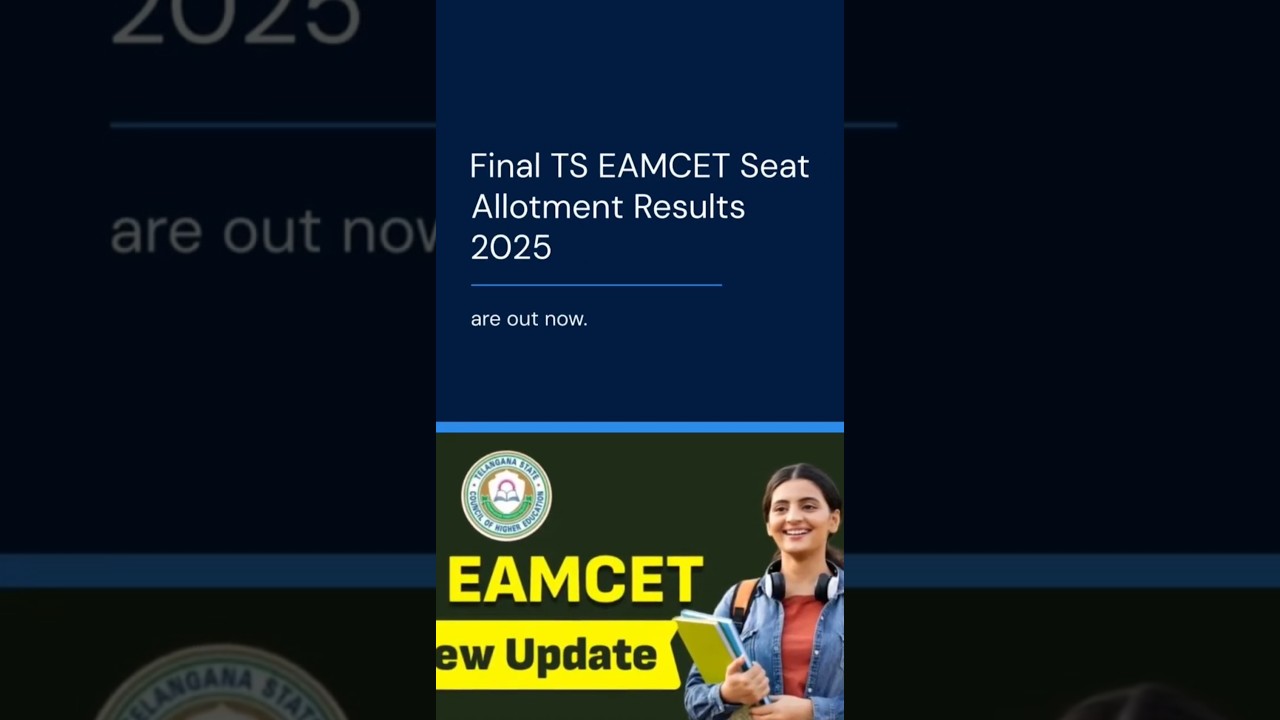 Final TS EAMCET Seat Allotment Results 2025 