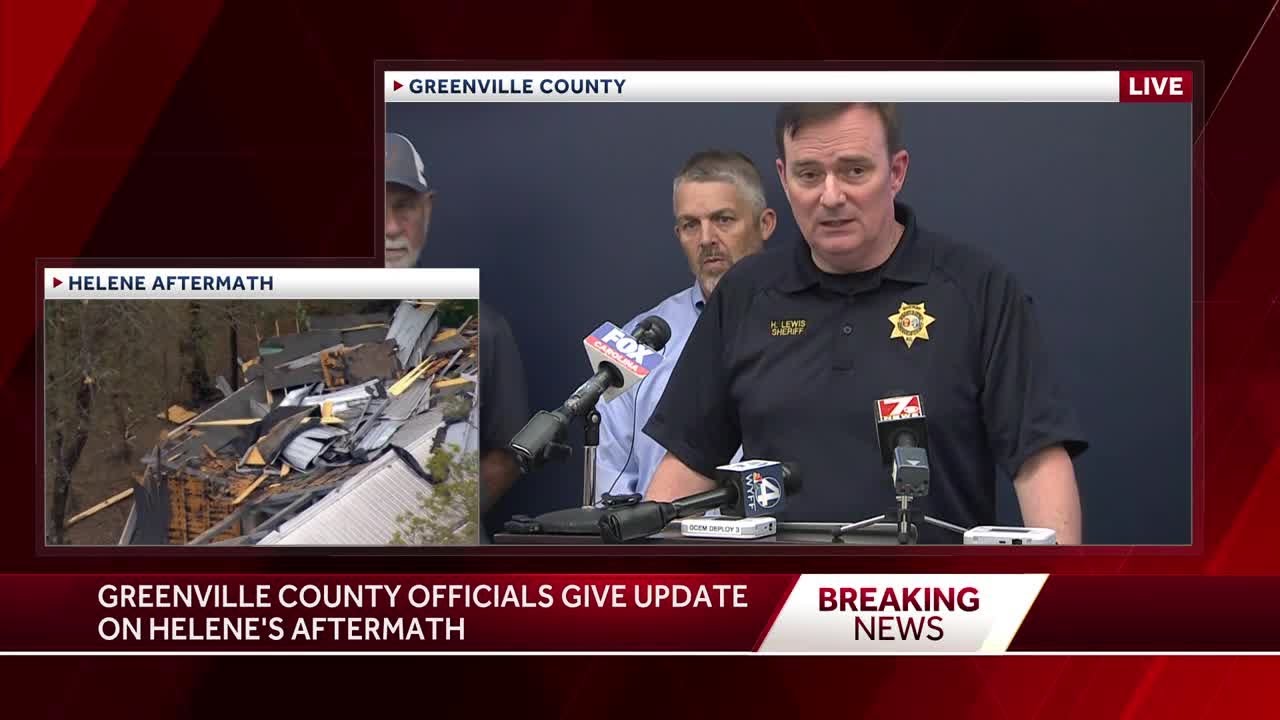 Greenville County Monday Helene update - YouTube