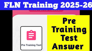 FLN Training 2025 | Pre Training Test Answer #pretestanswer #flntraining2025 #fln_pre_testanswer2025
