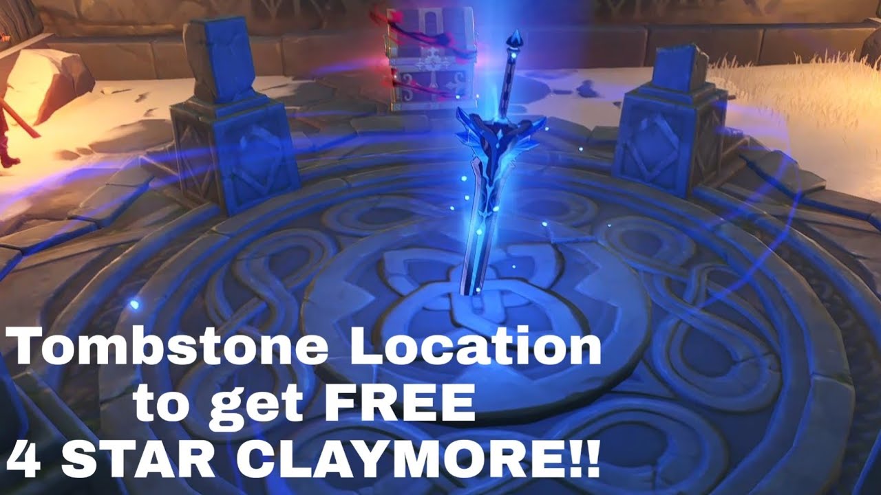 Genshin Impact Tombstone Location to get FREE 4 STAR CLAYMORE!! YouTube