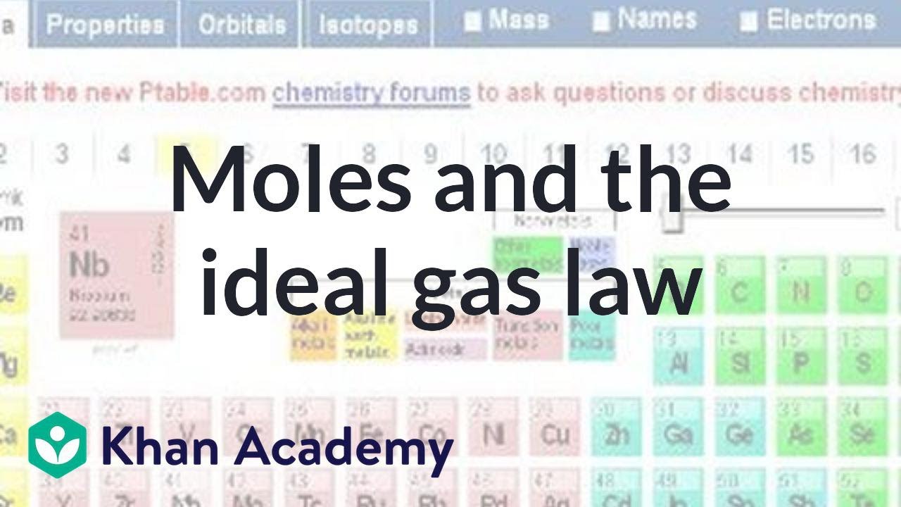 Ideal gas law khan academy