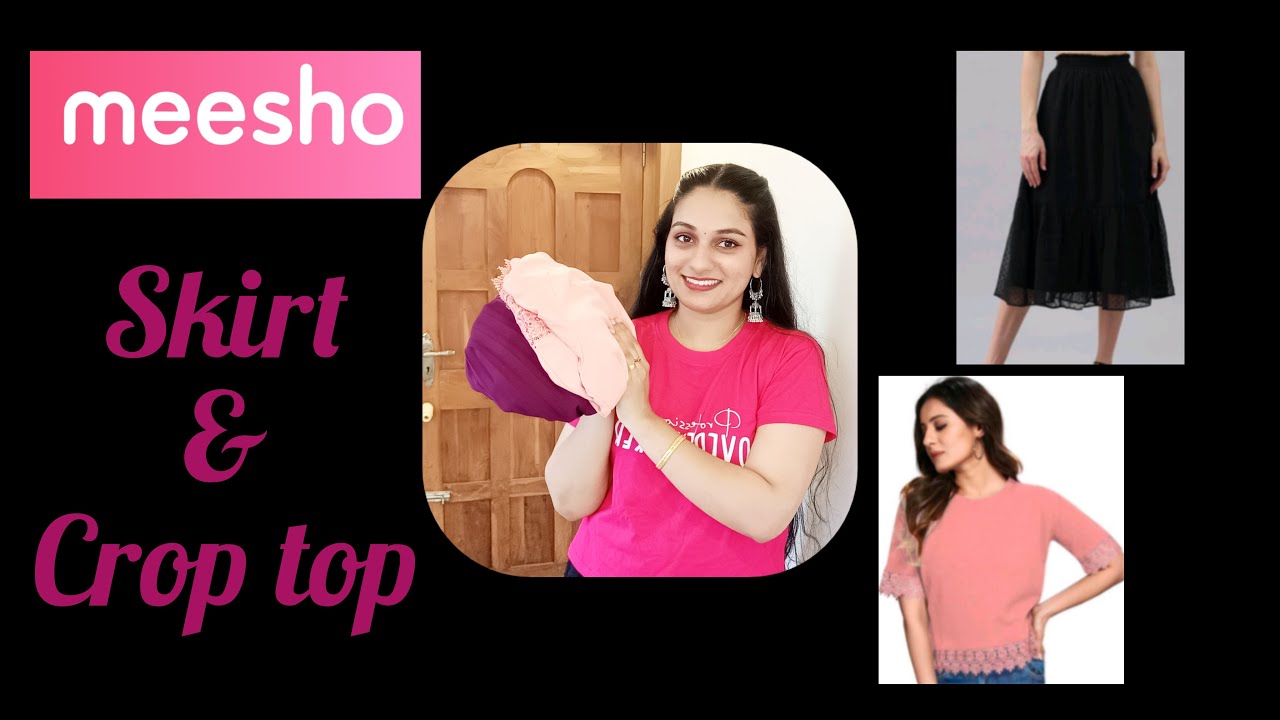 Meesho Skirts and crop tops അടിപൊളി skirt and top കണ്ടാലോ 😍meesho 