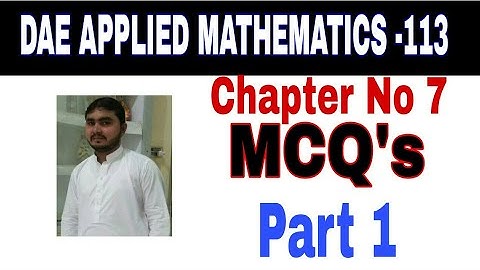 DAE math 113 1st year || Applied Mathematics 113 ||Chapter no 7||Part 1|| MCQs