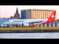 Helvetic Airways Embraer E190-E2 (HB-AZG) Landing and Takeoff at London City Airport - 05/09/21