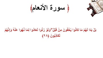 سورة الأنعام الاية 28