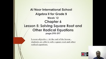 6-5 Solving Square Roots and other Radical Equations