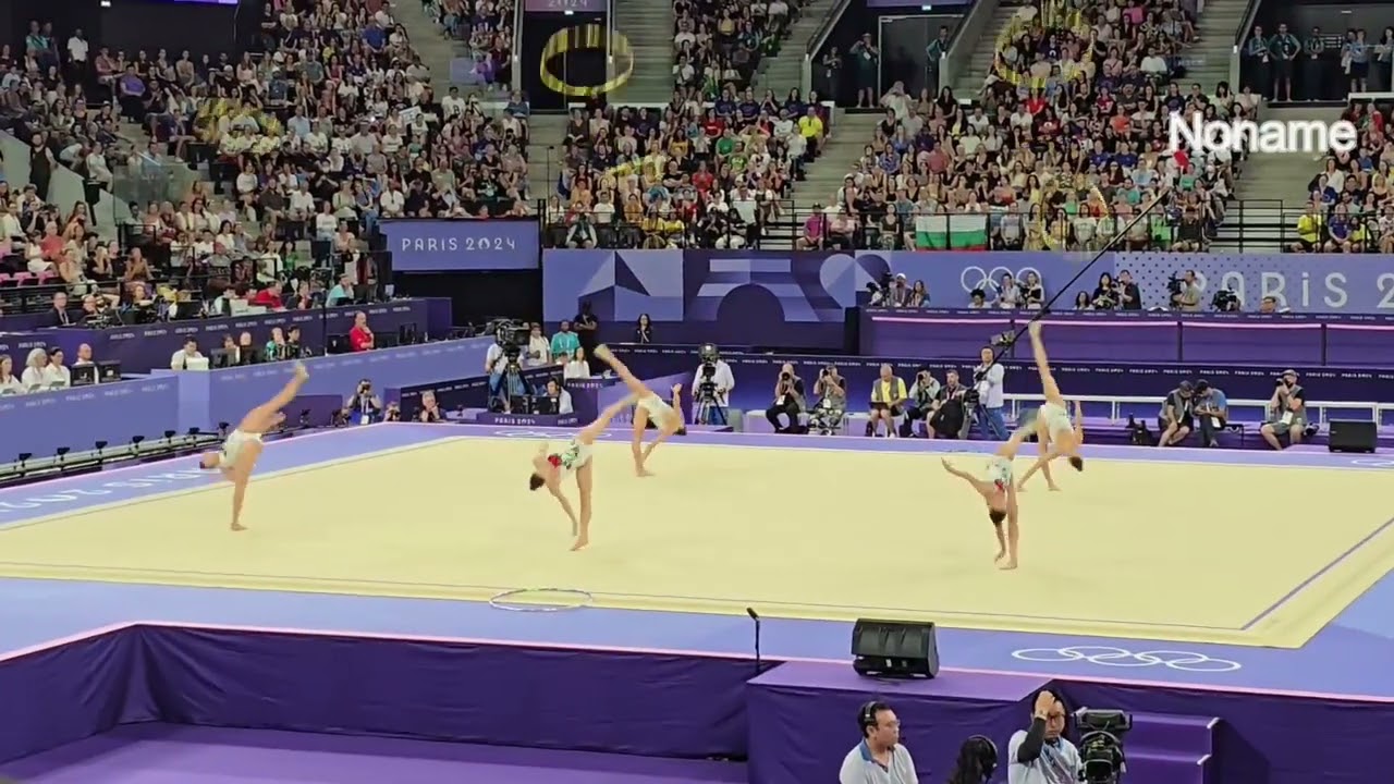 Bulgaria Group Paris 2024 Olympic 5 Hoops 37.700 (2) All Around Qualification #rhythmicgymnastics