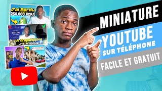 Créer une MINIATURE YOUTUBE avec son TÉLÉPHONE PORTABLE (CANVA)