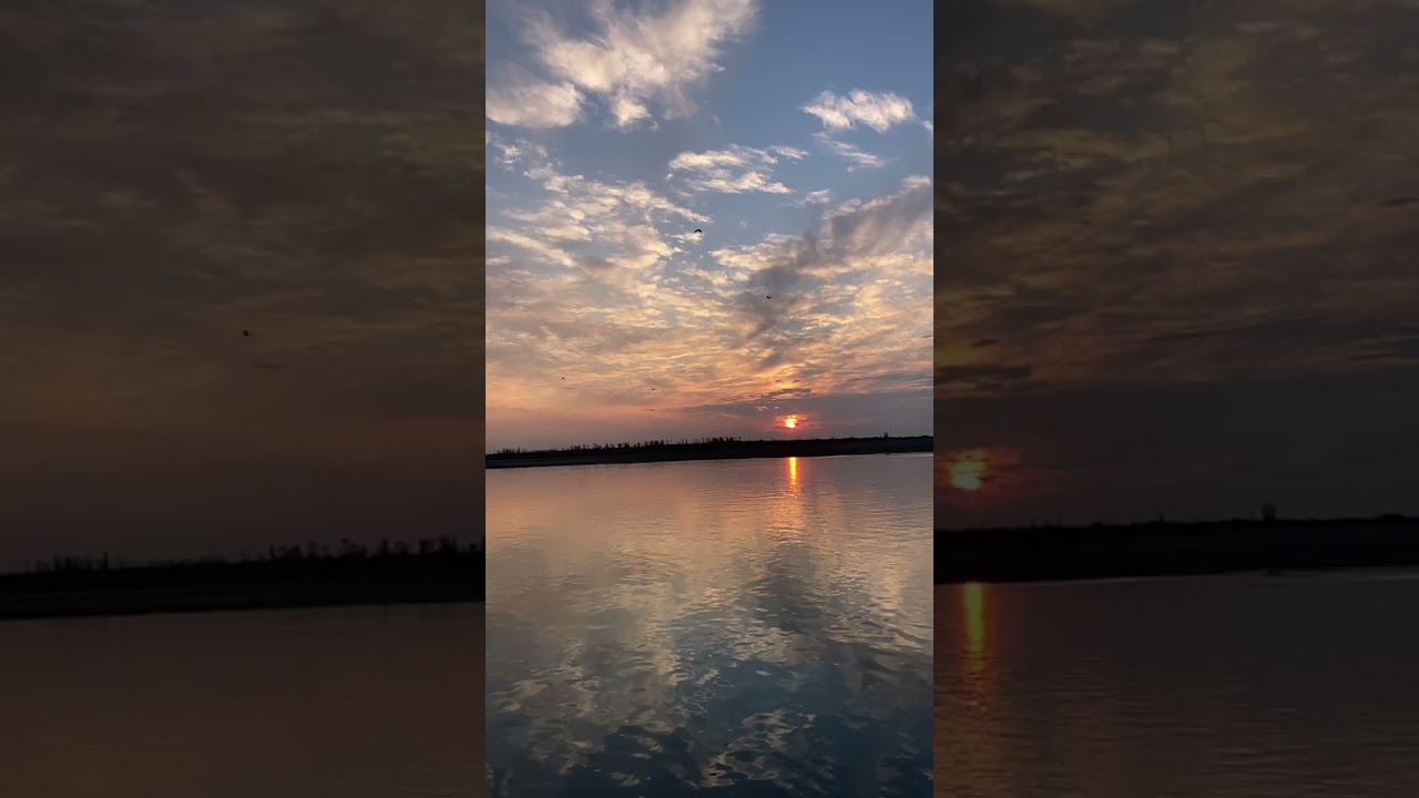 Sun set in river view 