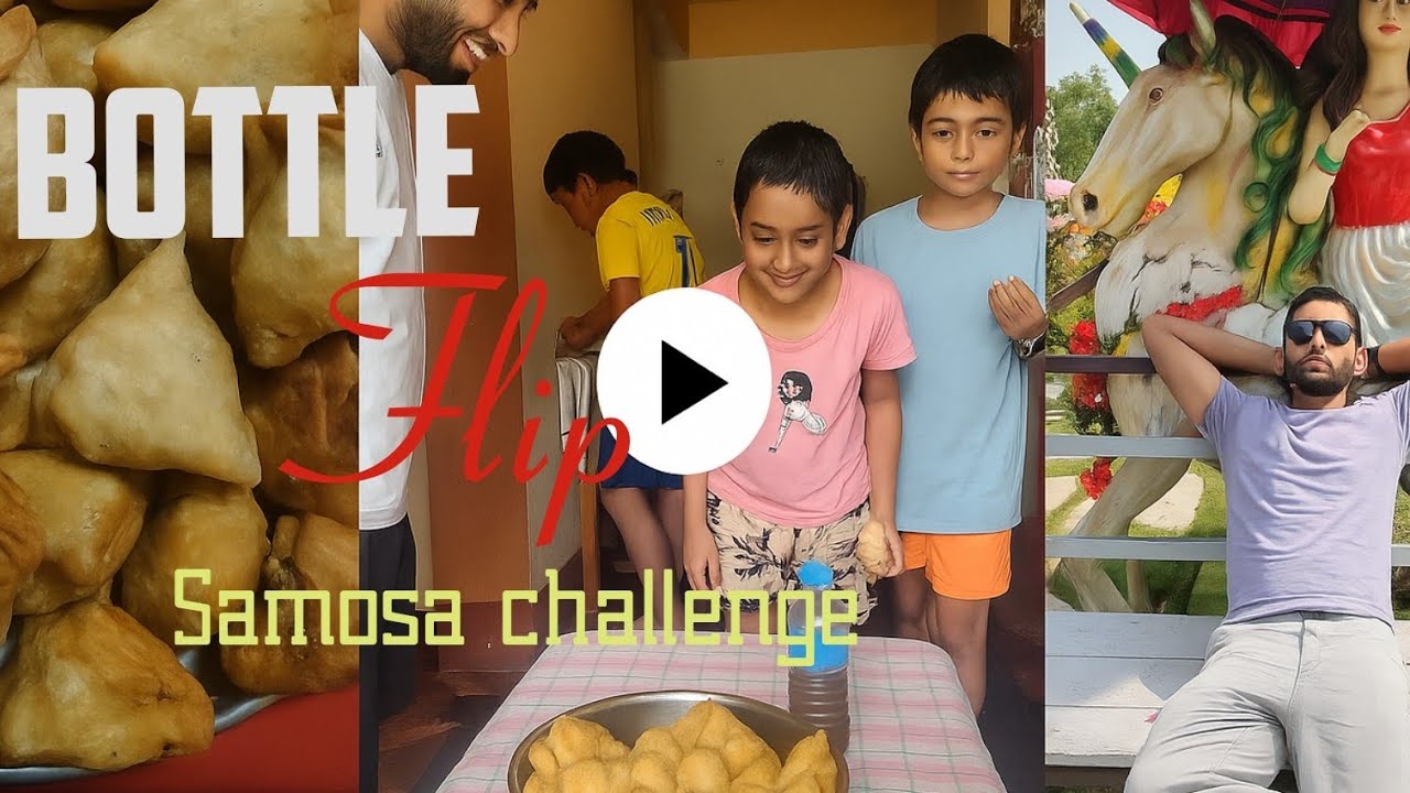 Bottle Flip Samosa challenge || 