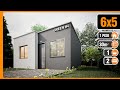 Plano de CASA de 6x5 económica y funcional 🏡| Casa 6x5 dos dormitorios y un baño | Tiny house 30 m2
