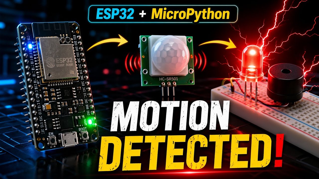 ESP32 MicroPython Motion Detection System | PIR Sensor with LED ...