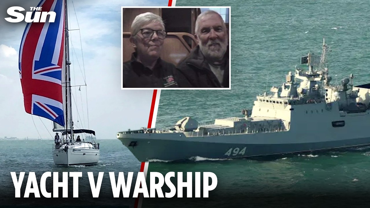Russian warship fires at British yacht in English Channel - as pensioner crew 'wanted to fire back'