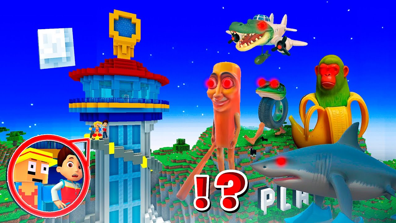 ITALIAN BRAINROT GIGANTES DESTRUYEN LA CASA DE LA PAW PATROL EN MINECRAFT 😱