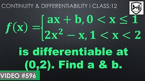 if f(x) is differentiable at (0,2) find a & b I class 12 @mathsculeas