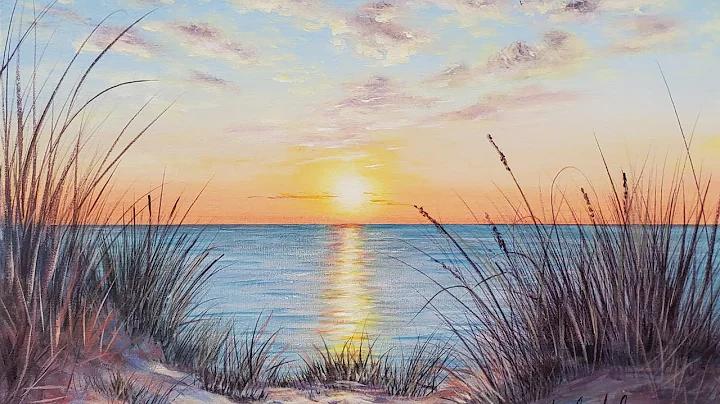 Sand Dunes Beach Sunset Seascape- Acrylic Painting...